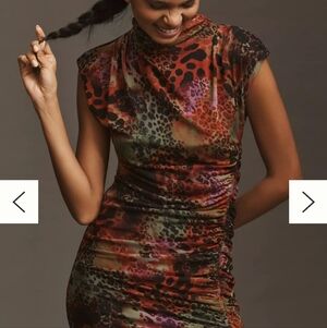 Leopard Print Ruched Dress